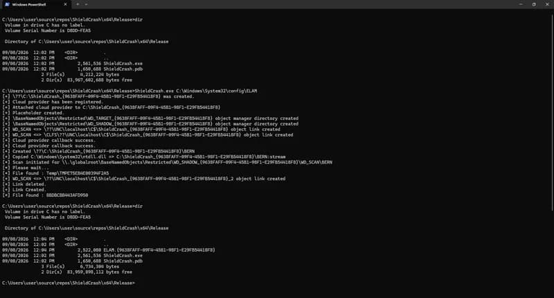 Microsoft Defender-ის ნულოვანი დღის ექსპლოიტი ShieldCrash SYSTEM-ის პრივილეგიების მოპოვების საშუალებას იძლევა